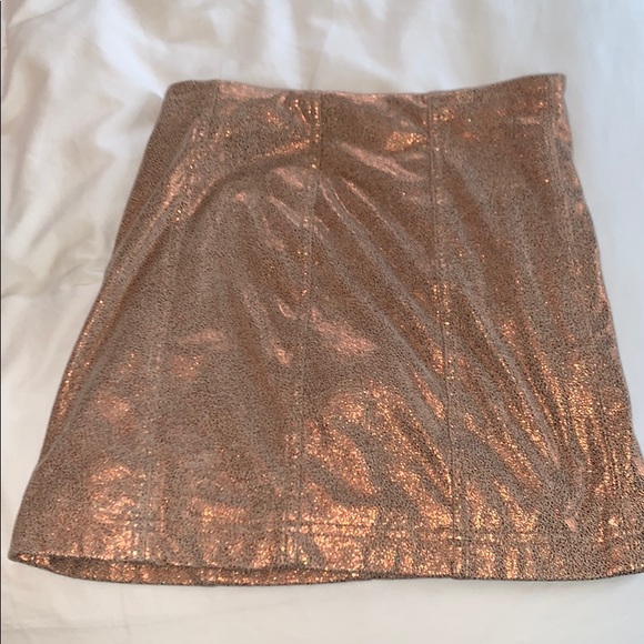 Free people metallic rose gold femme skirt - Picture 2 of 3